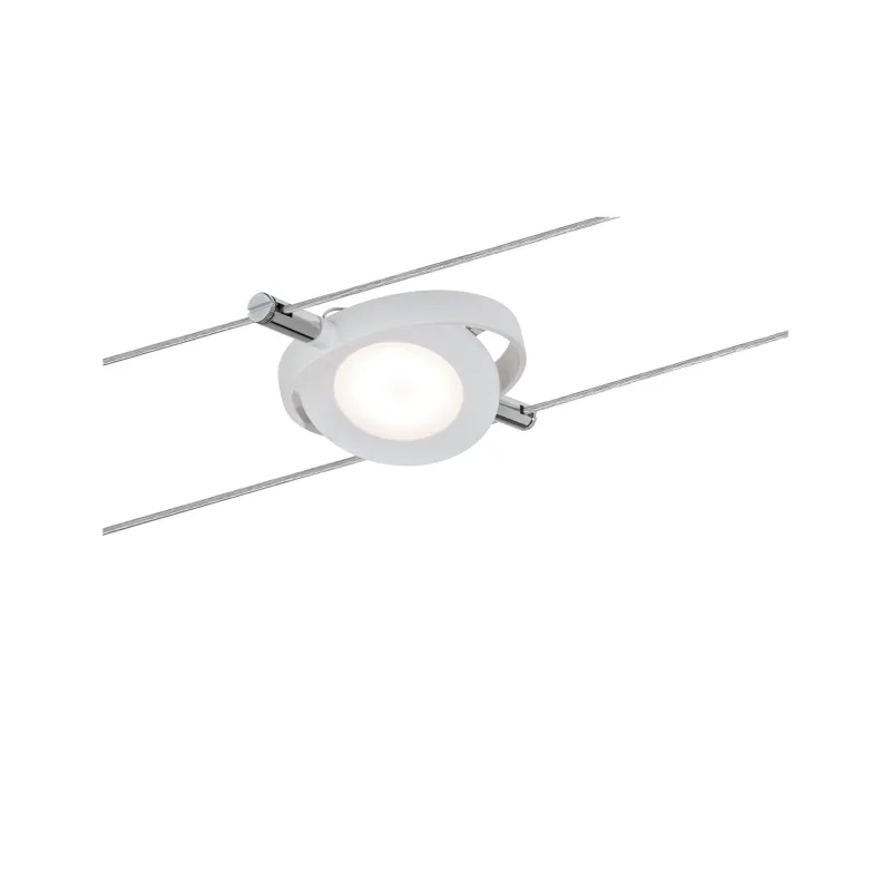 Système à câbles DC LED spot RoundMac 1x4W blanc mate 12V DC plasti...
