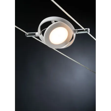 Système à câbles DC LED spot RoundMac 1x4W blanc mate 12V DC plasti...