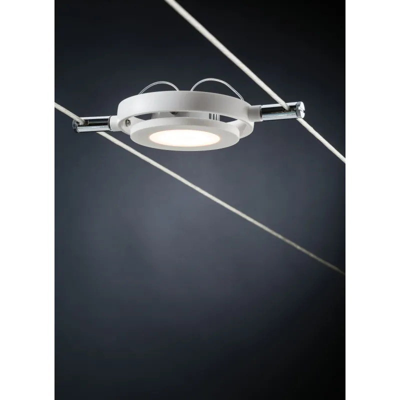 Système à câbles DC LED spot RoundMac 1x4W blanc mate 12V DC plasti...