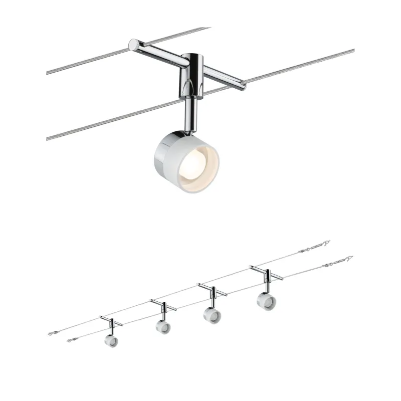 kit câble, LED, 4x5W, Stage 230/12V, blanc/chrome
