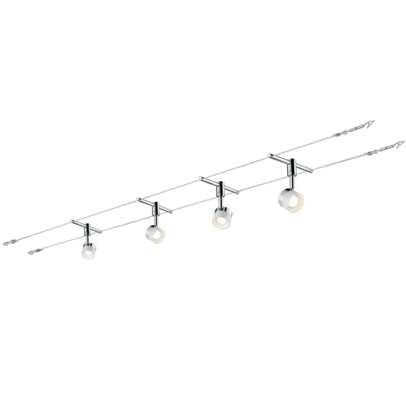 kit câble, LED, 4x5W, Stage 230/12V, blanc/chrome