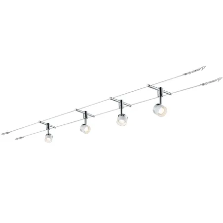 kit câble, LED, 4x5W, Stage 230/12V, blanc/chrome
