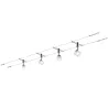 kit câble, LED, 4x5W, Stage 230/12V, blanc/chrome