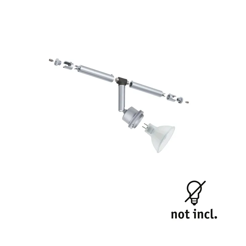 Spot sur câble DecoSystems, chrome mat sans ampoule, max. 10 W GU5,3