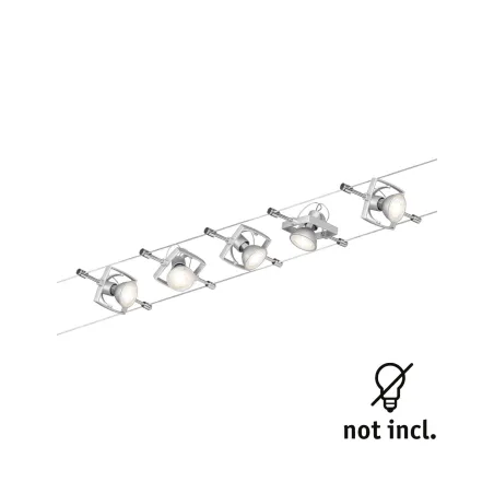 systeme cable tendu Set Mac II max. 5x10W GU5,3 chrome mat 230/12V 60 VA Métal/plastique