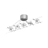 systeme cable tendu Set Mac II max. 5x10W GU5,3 chrome mat 230/12V 60 VA Métal/plastique
