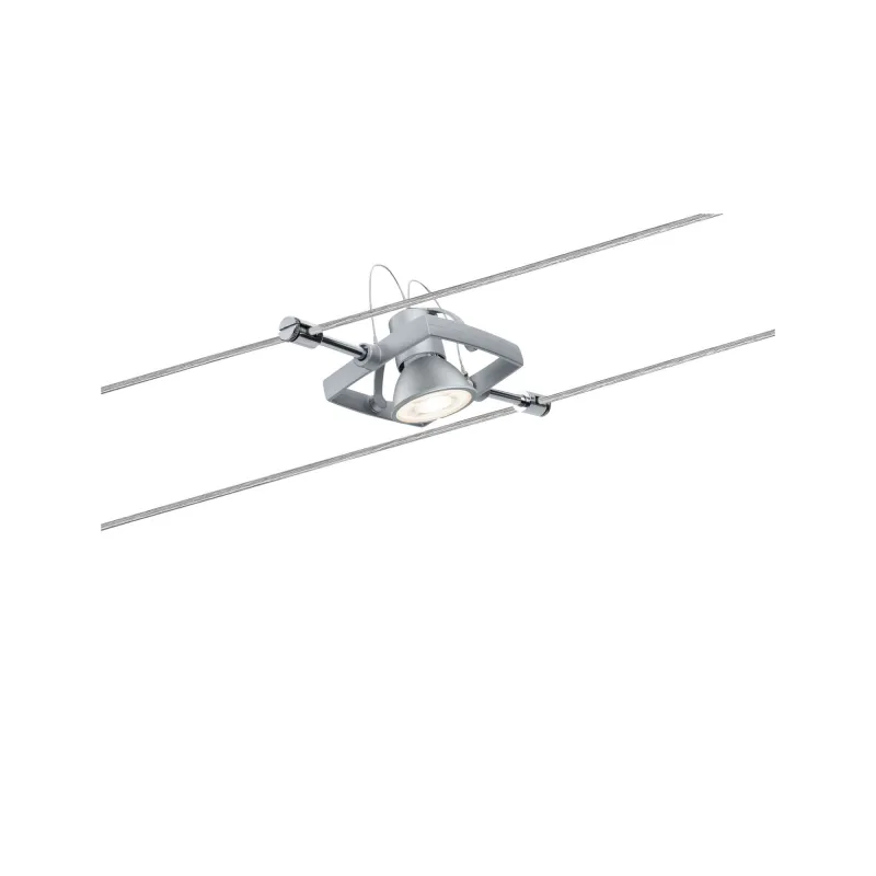 systeme cable tendu Set Mac II max. 5x10W GU5,3 chrome mat 230/12V 60 VA Métal/plastique