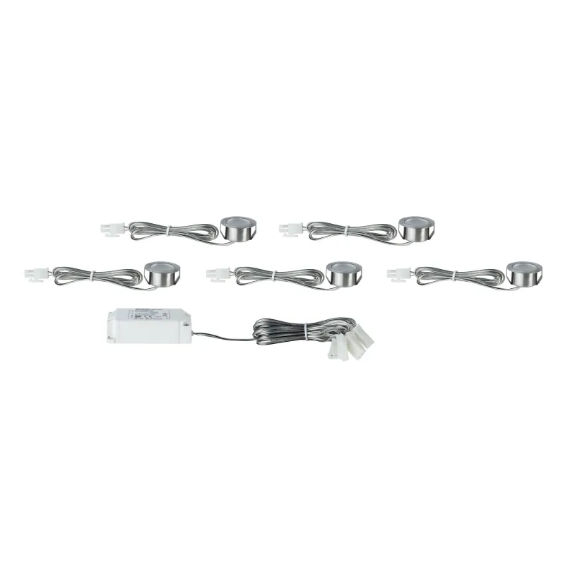 Kit enc meubles Mini rond LED 5x0,4W 270 0K 3,6VA 230/12V 35x35mm A...