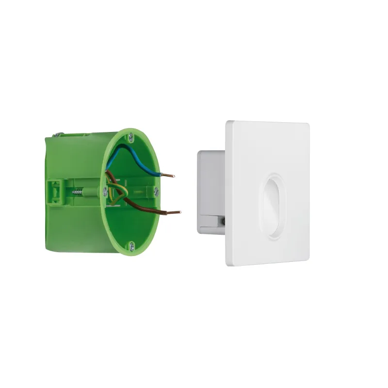 Kit Enc mur carré 1x1,7W 2700K 230 V  blanc /plastique - Pas cher