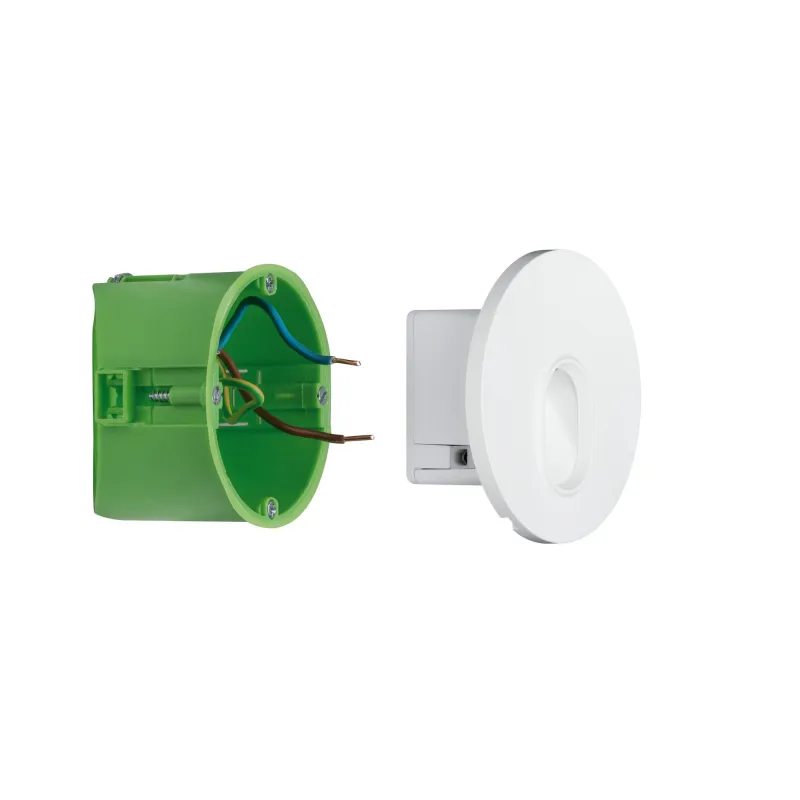 Kit Enc mur rond 1x1,7W 2700K 230 V blanc /plastique - Pas cher