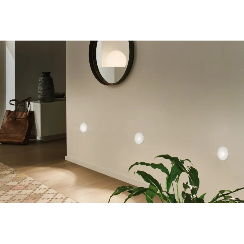 Kit Enc mur rond 1x1,7W 2700K 230 V blanc /plastique - Pas cher