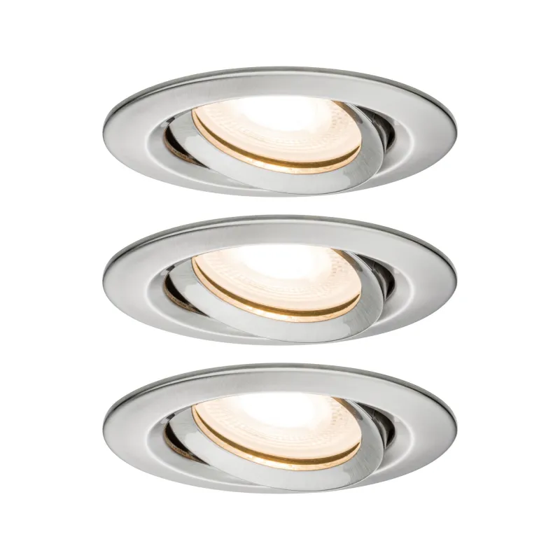 Encastrés LED Nova IP65 rond 7 W GU10 acier Kit de 3 orientables