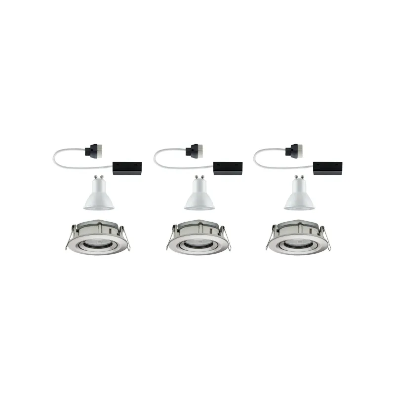 Encastrés LED Nova IP65 rond 7 W GU10 acier Kit de 3 orientables