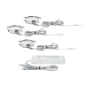 Kit encastrés meuble LED 3x4,5W 12VA 230V/350mA 65mm chrome/métal -...