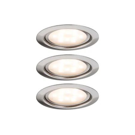 Kit encastrés meuble LED 3x4,5W 6VA 230V/350mA 65mm acier brossé/mé...