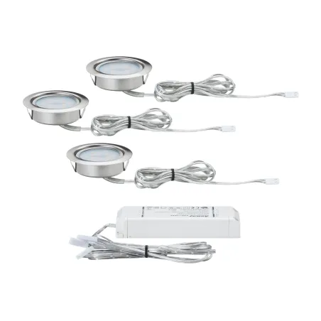Kit encastrés meuble LED 3x4,5W 6VA 230V/350mA 65mm acier brossé/mé...