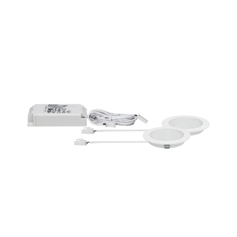 Kit encastrés meubles ronds LED 2x2,5W 6 VA 230/12V 3000 K Blanc dé...