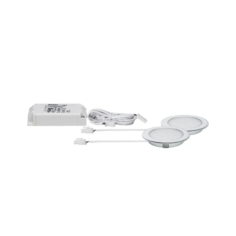 Kit encastrés meubles ronds LED 2x2,5W 6 VA 230/12V 3000 K Chrome/A...