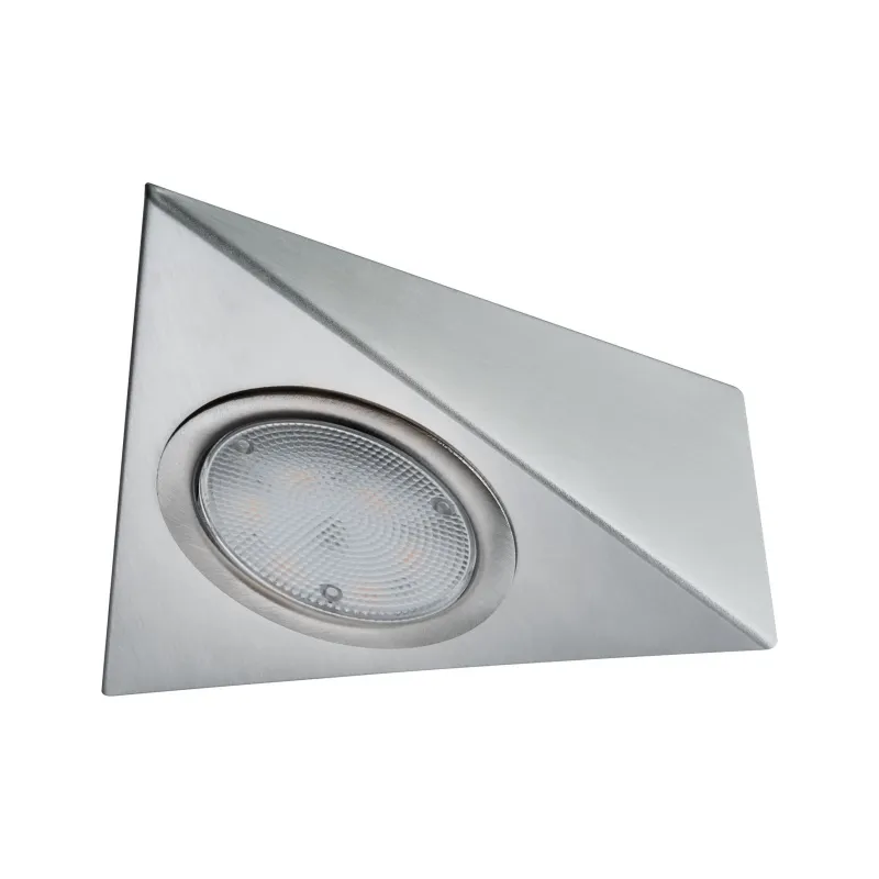 Meuble saillie kit triangle LED PIR 3x2, 8W 12V 230/12V acier bross...