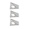 Meuble saillie kit triangle LED PIR 3x2, 8W 12V 230/12V acier bross...