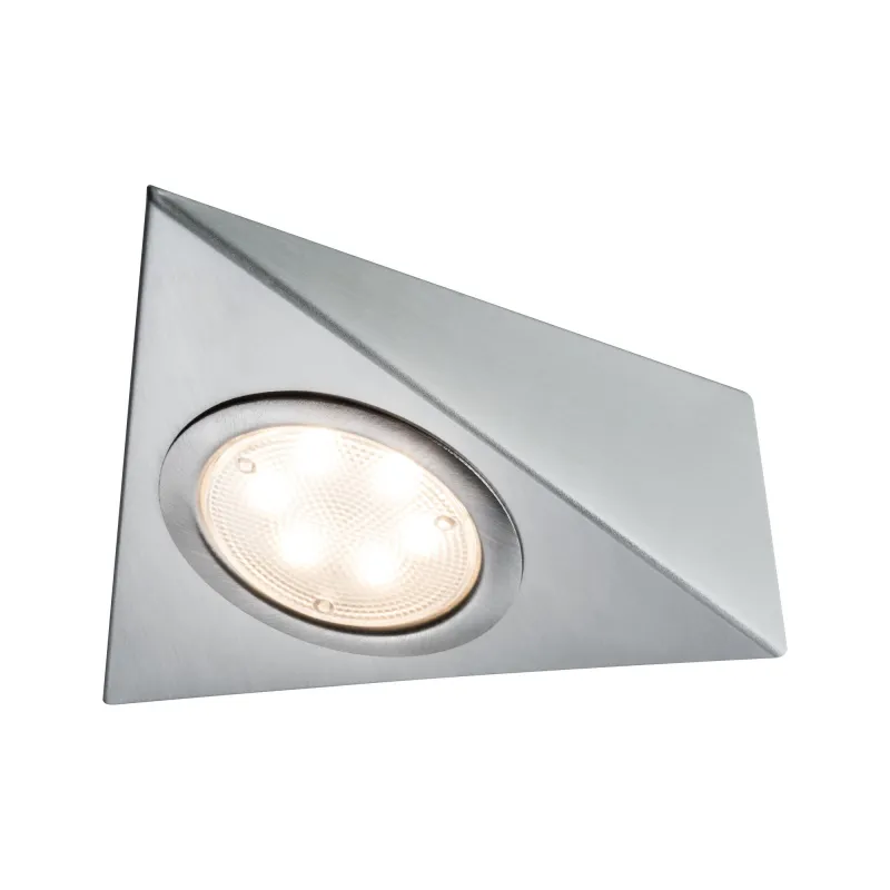 Meuble saillie kit triangle LED PIR 3x2, 8W 12V 230/12V acier bross...