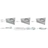 Meuble saillie kit triangle LED PIR 3x2, 8W 12V 230/12V acier bross...