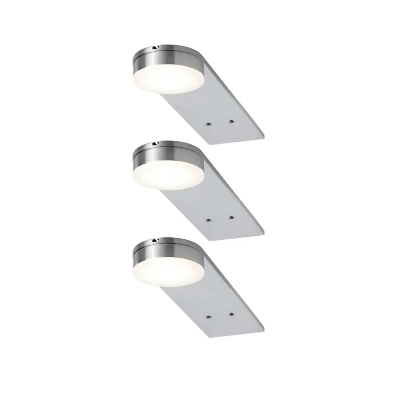 Éclairage en saillie des meubles LED Setup rond kit de 3 module LED 3 x 3,2 W inclus acier br/ Métal