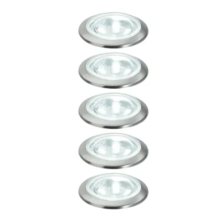 NP Mini encastrés LED rond 5x0,5W 3,6VA 230/12V 35mm acier brossé -...