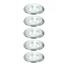 NP Mini encastrés LED rond 5x0,5W 3,6VA 230/12V 35mm acier brossé -...