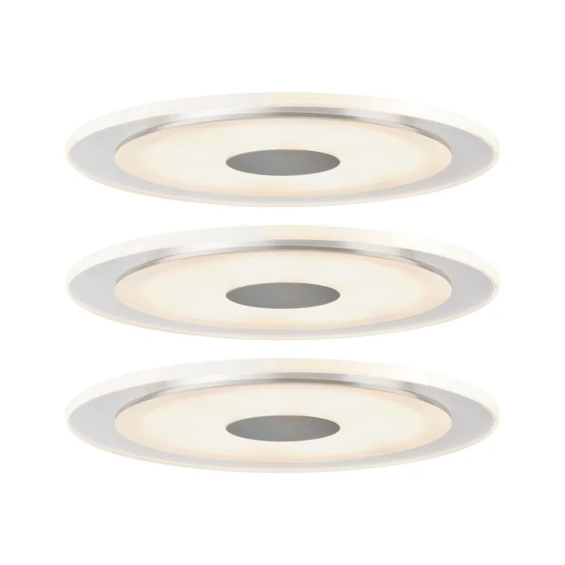 Premium kit enc LED Whirl rond 3x6W 18VA 150mm Alu tourné/satin Alu...