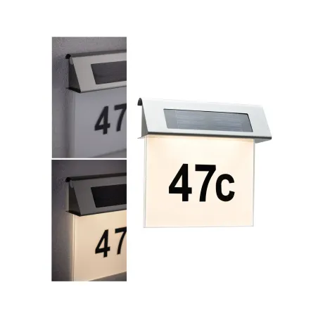 Special applique solaire numéro façade IP44 LED 1x0,2W acier/blanc acier/acryl
