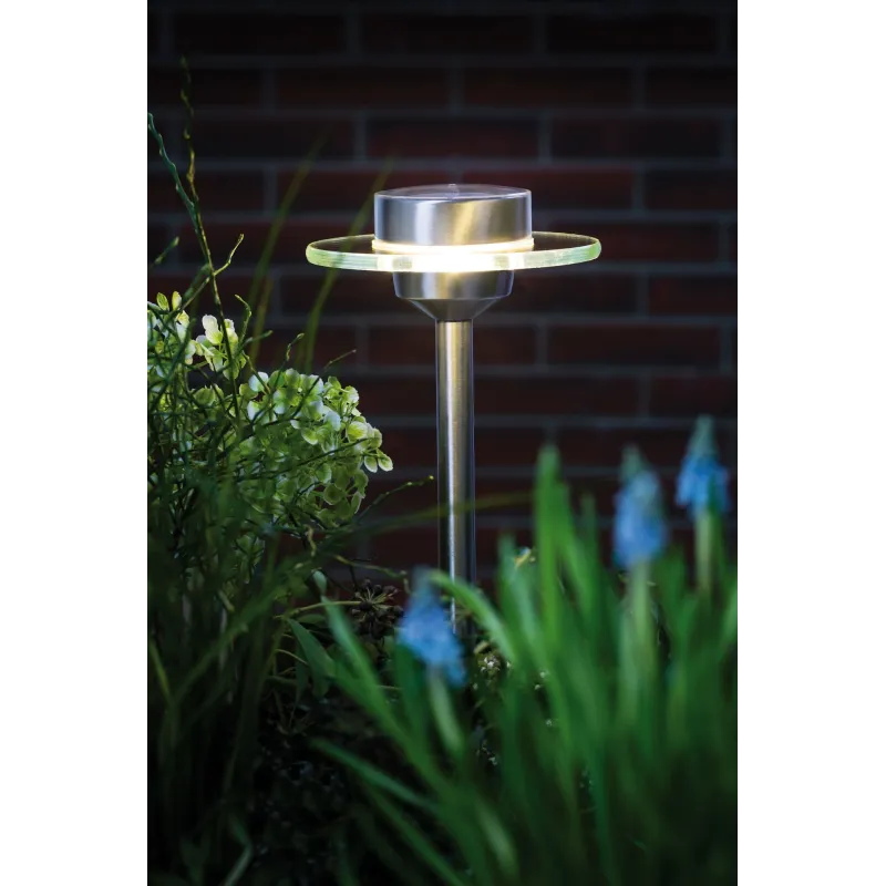 Special borne piquet solaire Ufo IP44 LED 1x0,2W acier/clair acier/verre