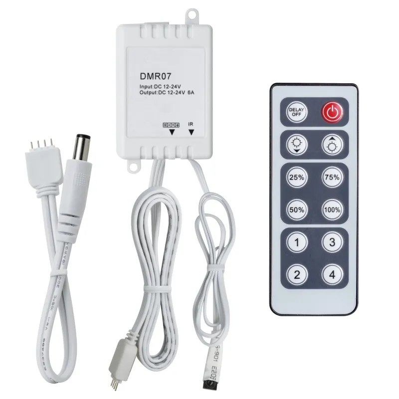 Controleur YourLED Dimm/Switch 12V DC avec télécommande IR plastiqu...