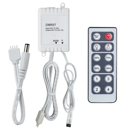 Controleur YourLED Dimm/Switch 12V DC avec télécommande IR plastiqu...