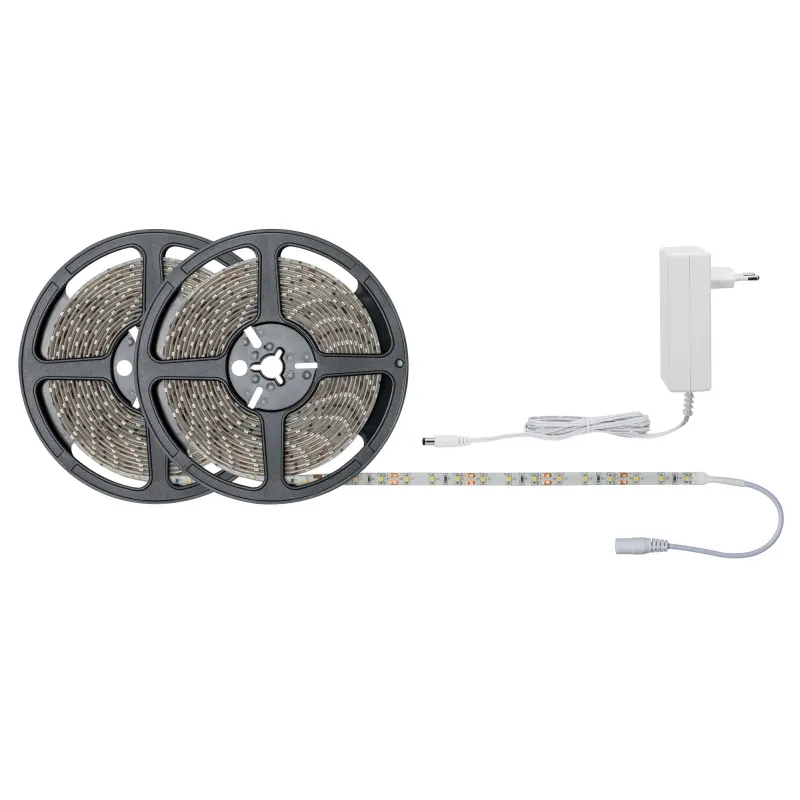 FN Kit ruban SimpLED 10 m blanc chaud 22 W 230/12 V DC blanc métal ...