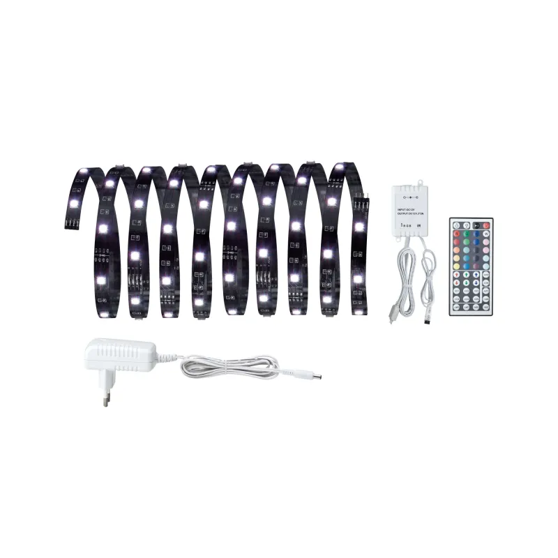 Kit de base YourLED ECO, 3m RGB 14,5W 230/12V 24VA noir PVC