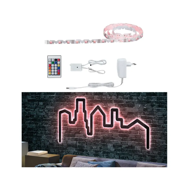 Kit Function FlexLED 3D 1,5 m RGB 11W 230V/12V 12VA Blanc - Pas cher