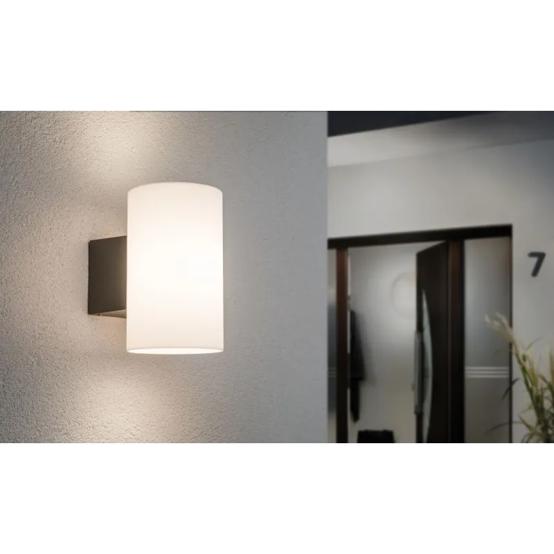 Applique 230V Cone Wall Tube IP54 E27 max 15W anthracite plastique ...