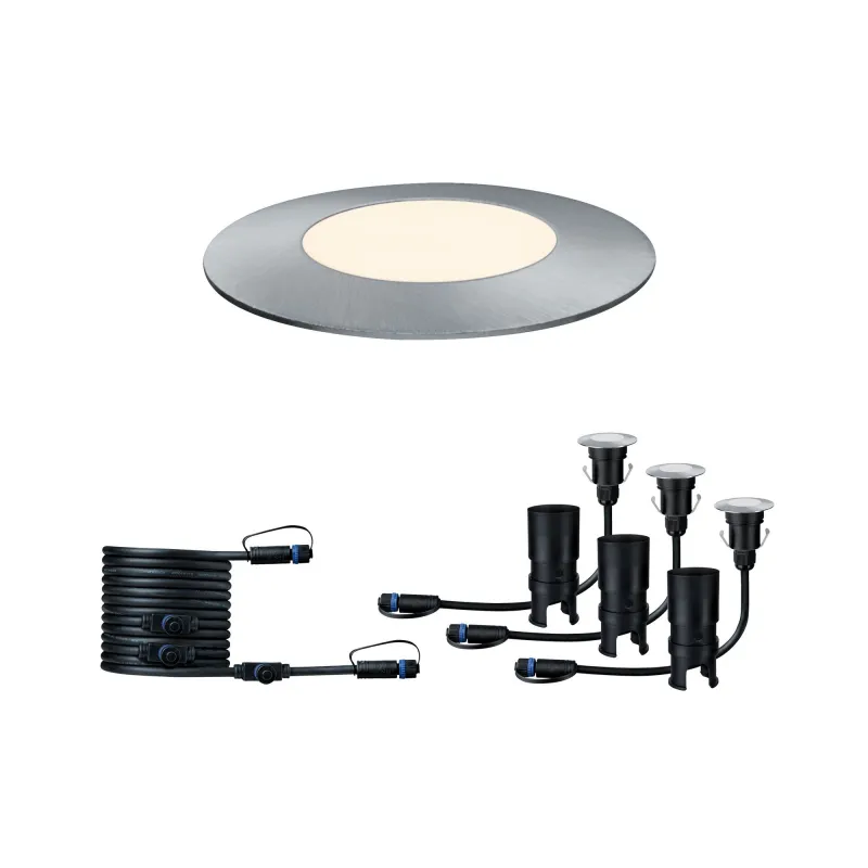 kit-encastres-sol-exterieur-pleug-play-set-ip65-3000k-3x25w-24v-55mm-argent-inox-plastique