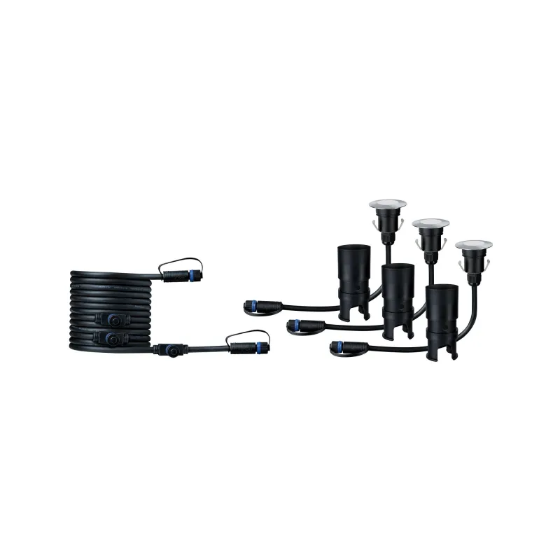 kit-encastres-sol-exterieur-pleug-play-set-ip65-3000k-3x25w-24v-55mm-argent-inox-plastique