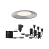 Kit encastré sol Mini plug & play exterieur IP65 3000K 3x2,5W 24V 55mm argent