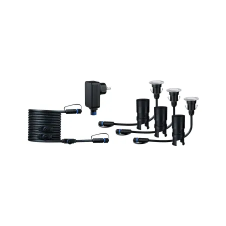 Kit encastré sol Mini plug & play exterieur IP65 3000K 3x2,5W 24V 55mm argent