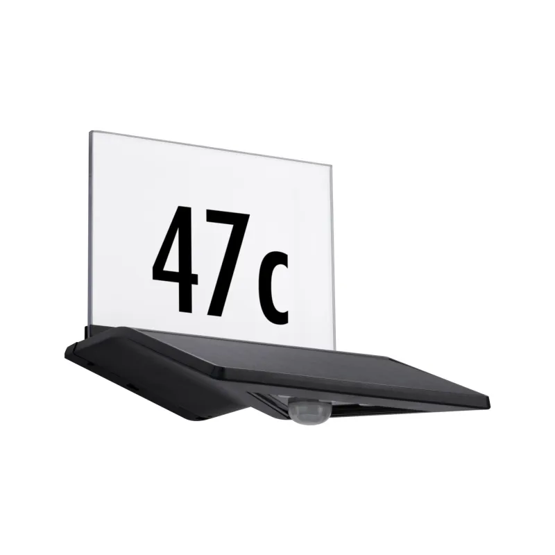 applique solaire detecteur mouvement numéro maison IP44 LED 3000k 