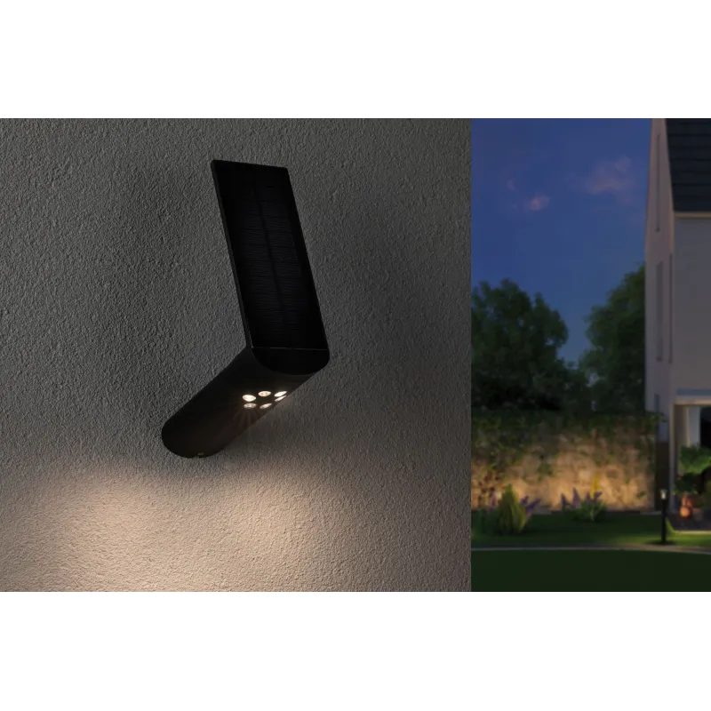 applique solaire détecteur mouvement anthracite  ip44 3000K 115 lumens
