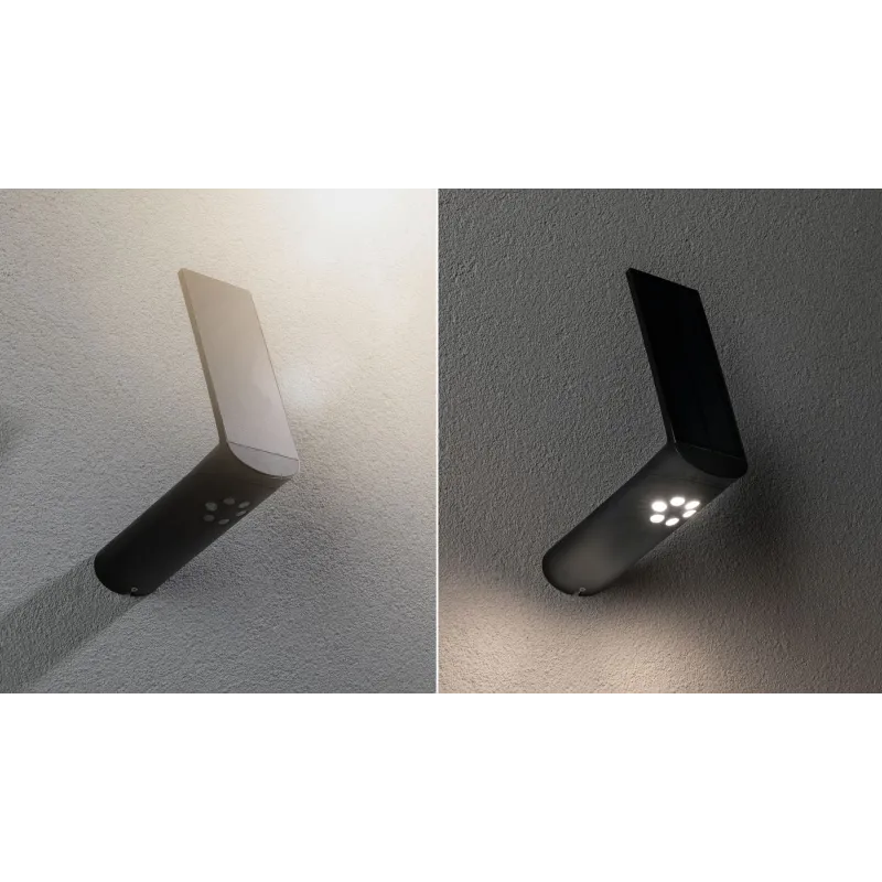 applique solaire détecteur mouvement anthracite  ip44 3000K 115 lumens