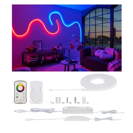 Kit de base MaxLED Flow 3 m RGB 27 watts télécommande radio comprise ip67