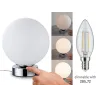 Lampe à poser Aari avec commutateur tactile 1 flamme Chrome / Opale