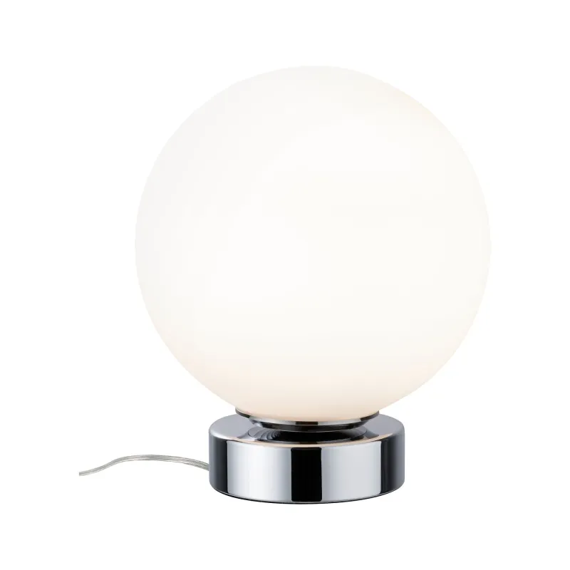 Lampe à poser Aari avec commutateur tactile 1 flamme Chrome / Opale