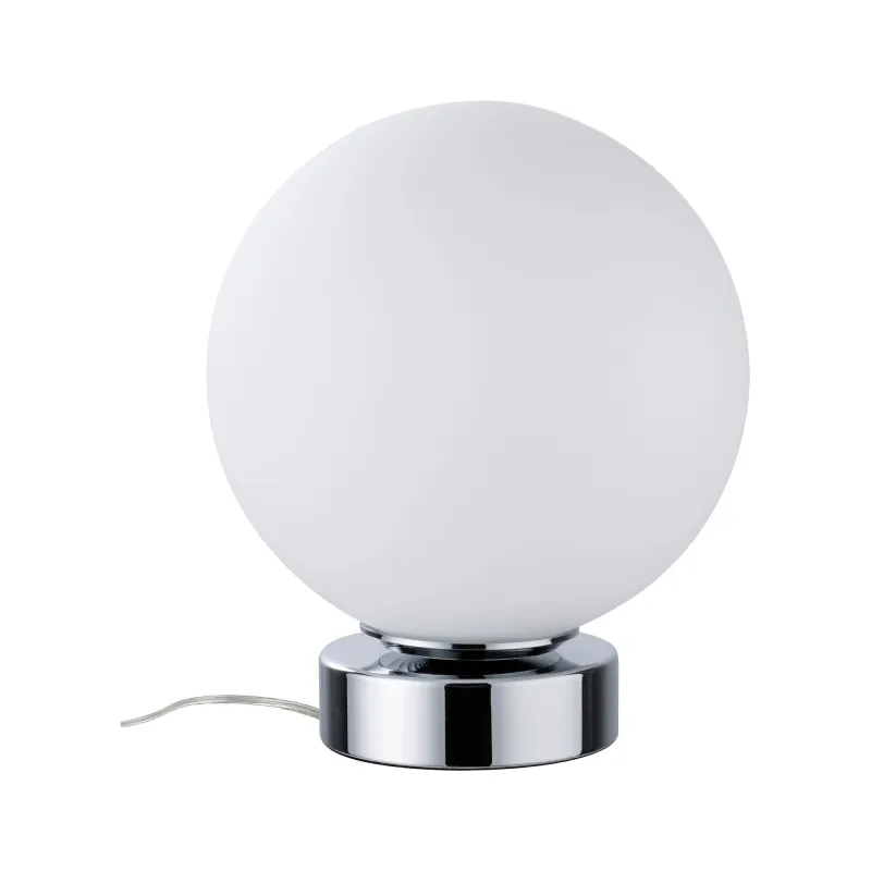 Lampe à poser Aari avec commutateur tactile 1 flamme Chrome / Opale