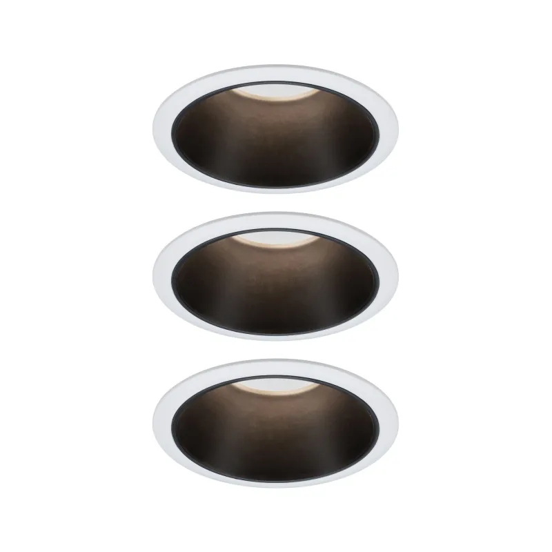 Encastrés LED Cole 3x6,5W Blanc/Noir mat gradable 3 niv. 2700K Bl. chaud 